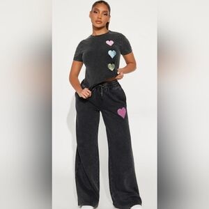 Black Heart Patch Lounge Set